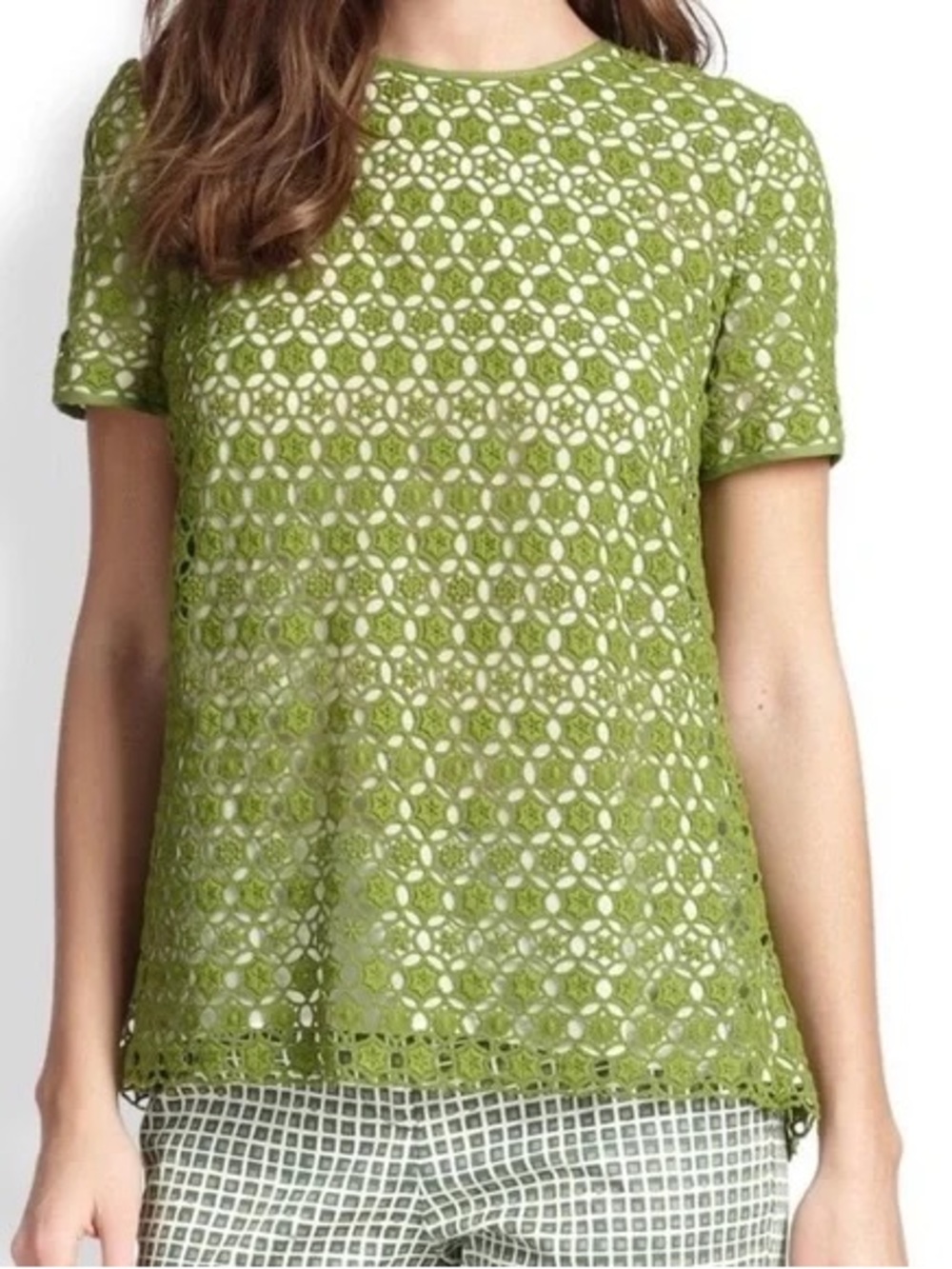 Tory Burch Linda crochet swing top - Medium / Green